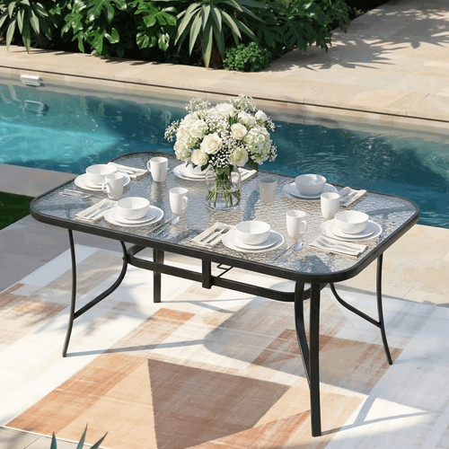 Patio tempered glass table - patio,